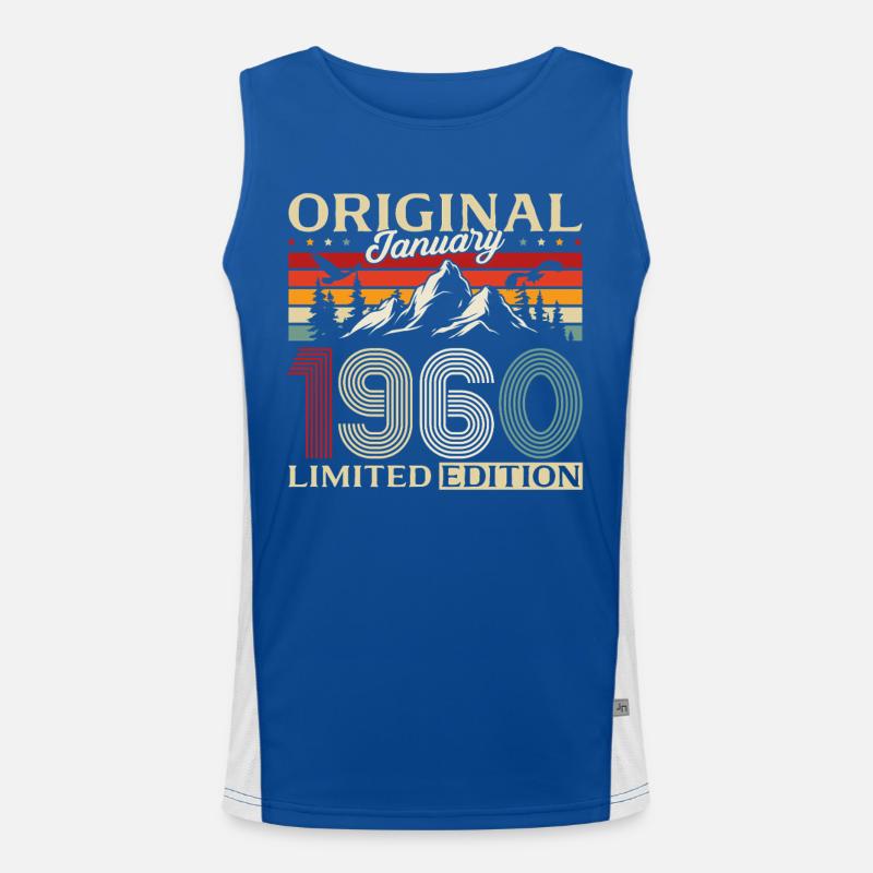 66e anniversaire Original janvier 1960 Débardeur respirant contrasté Homme 