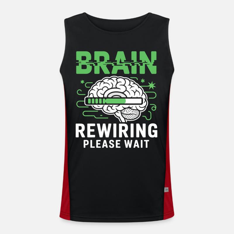 Brain Restart Please Wait - Men's Functional Contrast Tank Top  - black/red