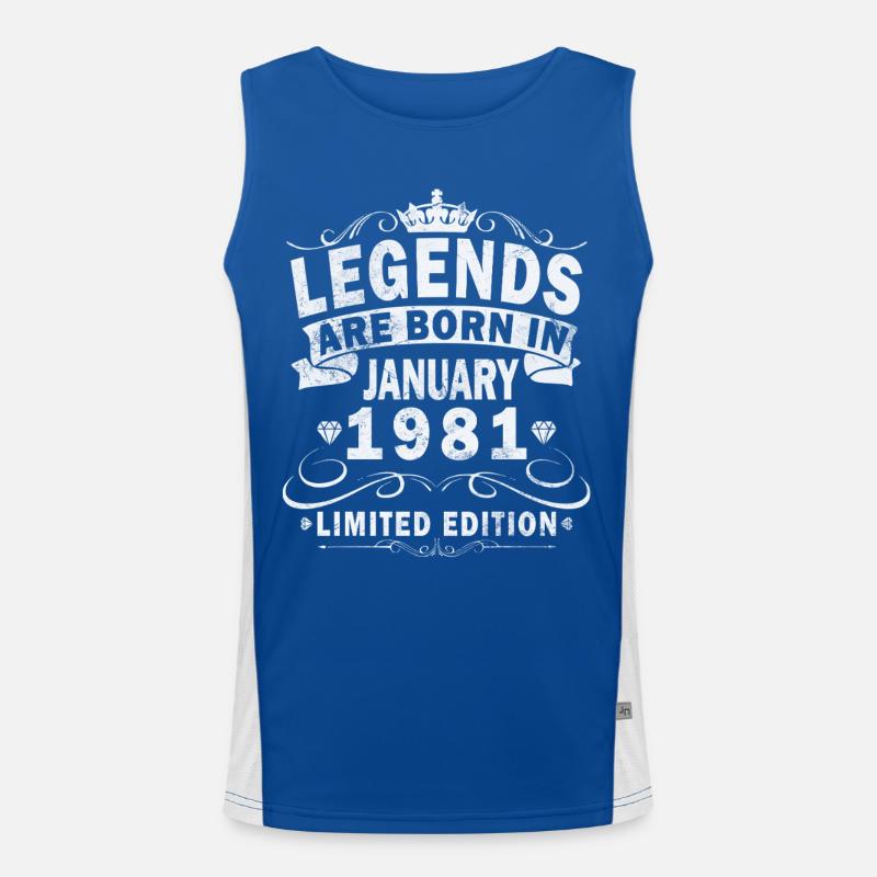 45e anniversaire Original janvier 1981 Débardeur respirant contrasté Homme 