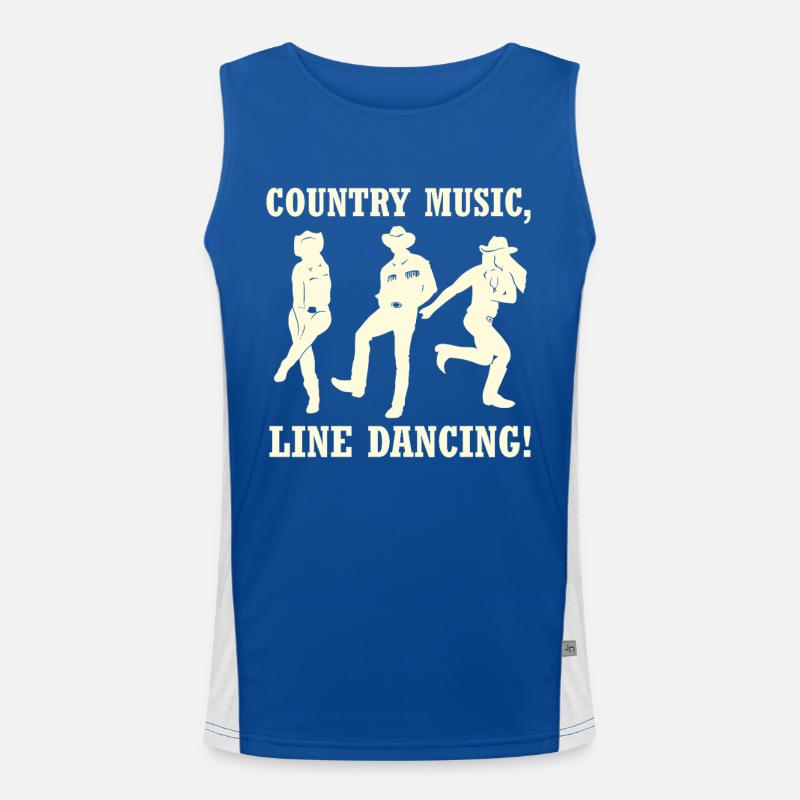 Country Line Dancing Silhouetten Funktionelles Kontrast-Tank Top für Männer 