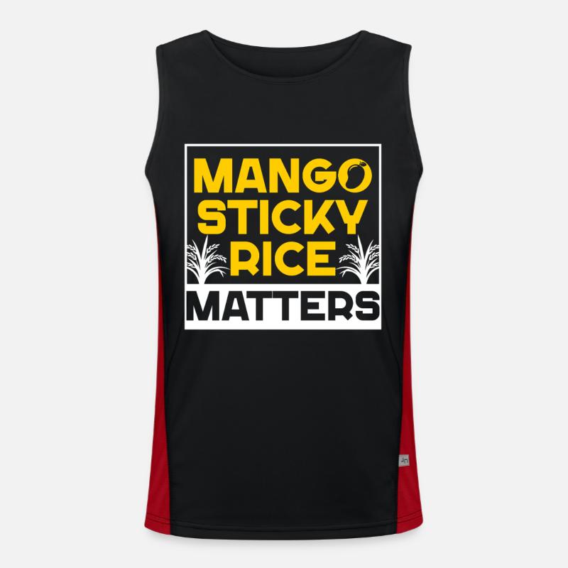 Mango Sticky Rice - Men's Functional Contrast Tank Top  - black/red
