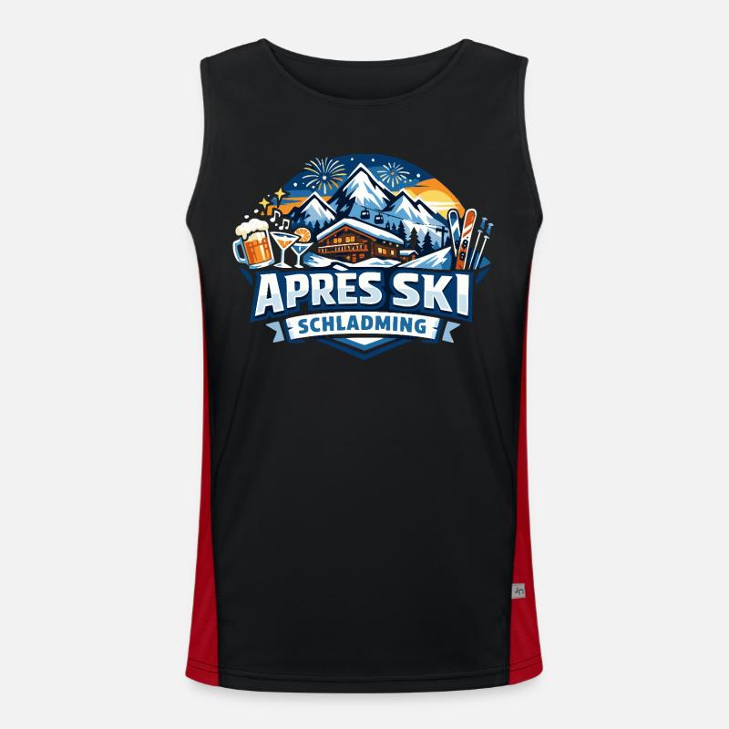 Après Ski Schladming - Men's Functional Contrast Tank Top  - black/red