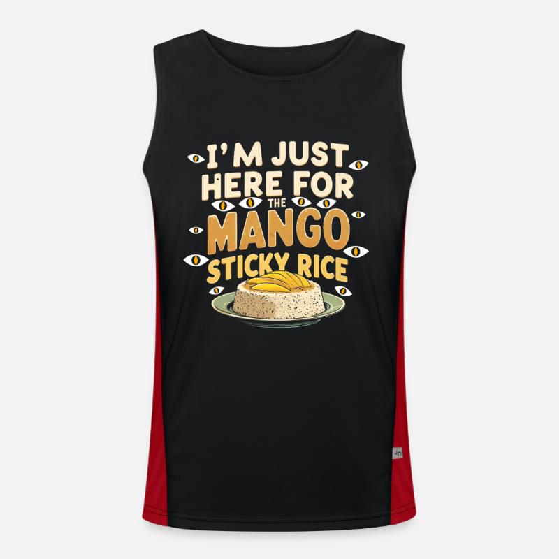 Mango Sticky Rice - Men's Functional Contrast Tank Top  - black/red