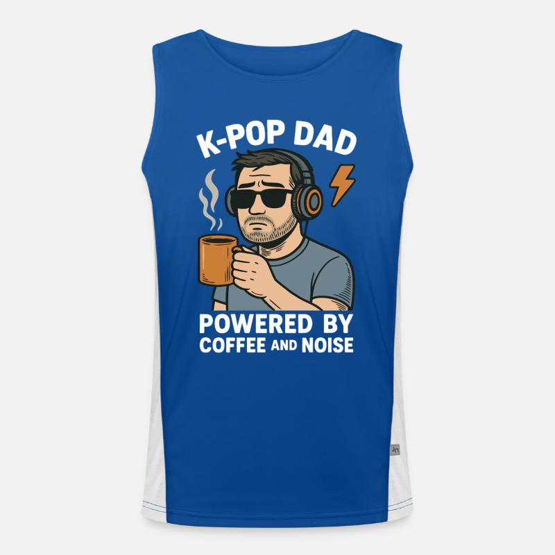 K Pop Dad alimenté par le café et le bruit Débardeur respirant contrasté Homme 
