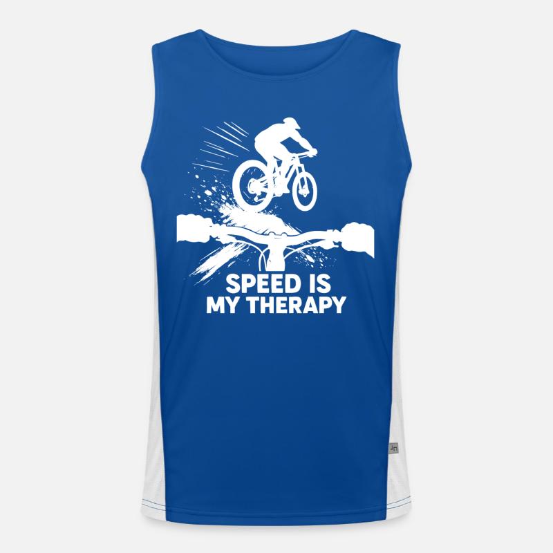 Downhill MTB POV Geschwindigkeit Therapie Geschenk Funktionelles Kontrast-Tank Top für Männer 