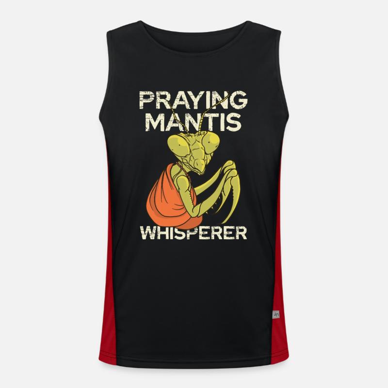 Mantide in Prayer – Whisperer - Men's Functional Contrast Tank Top - black/red