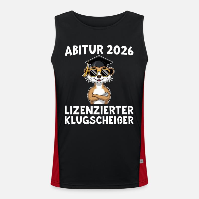 Final exam 2026 Abitur passed - Men's Functional Contrast Tank Top - black/red