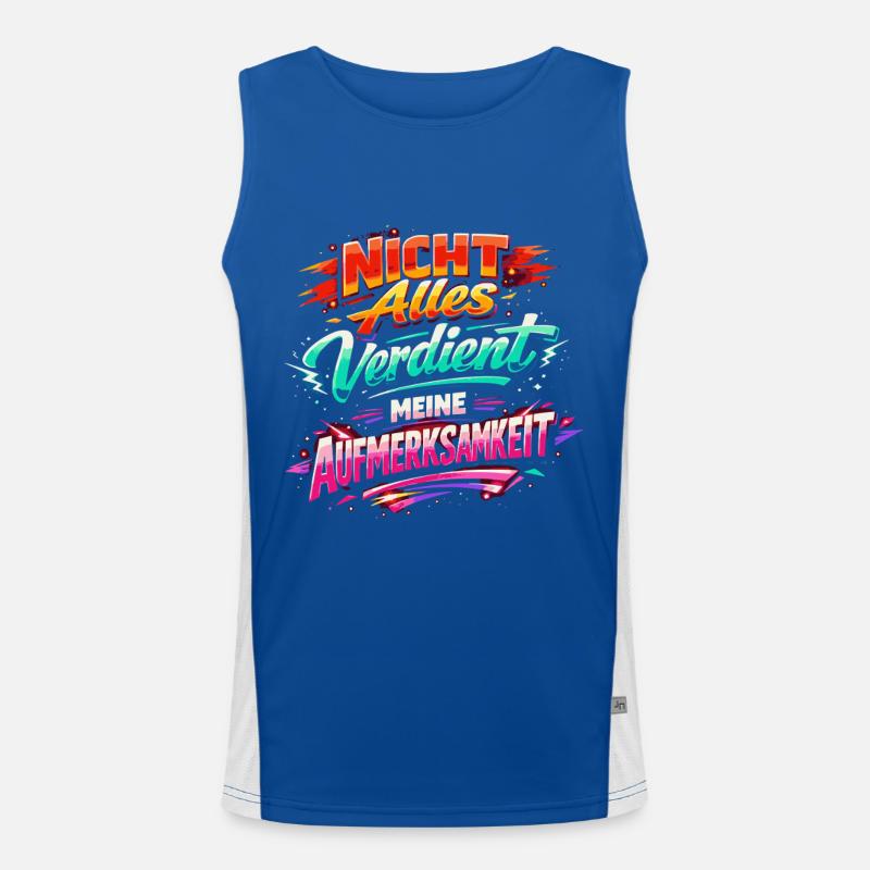Aufmerksamkeit cooler Spruch Funktionelles Kontrast-Tank Top für Männer 