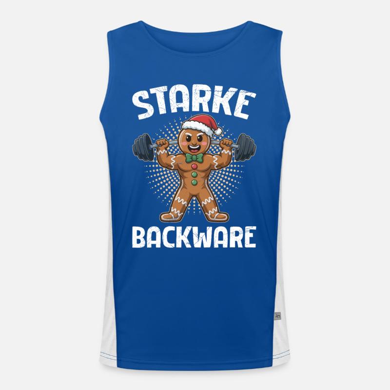 Lebkuchenmann STARKE BACKWARE Lustiges Funktionelles Kontrast-Tank Top für Männer 