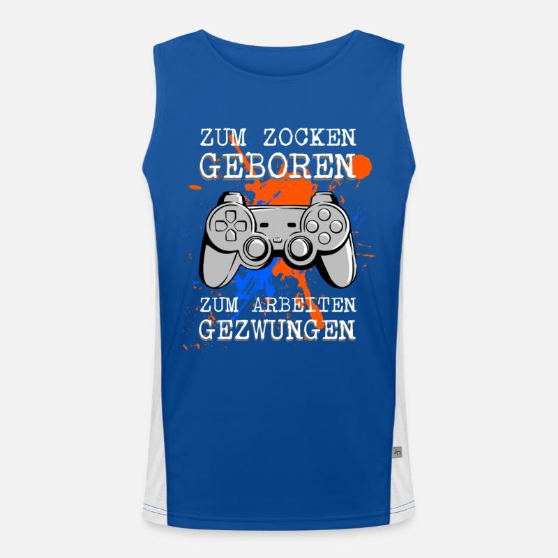 Né pour jouer Forcé de travailler Débardeur respirant contrasté Homme 