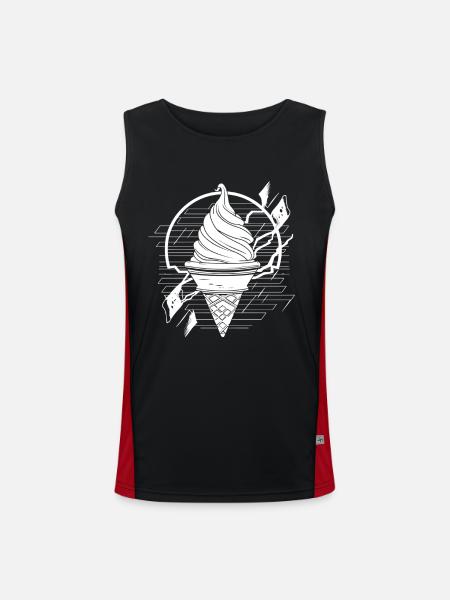 Softeis Zeichnung - Men's Functional Contrast Tank Top - black/red