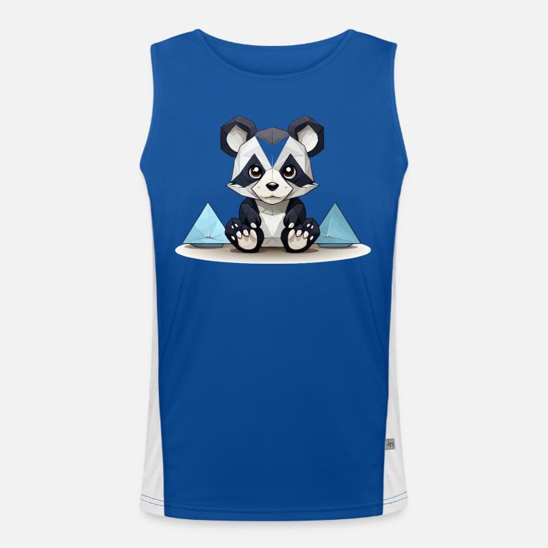 Panda low-poly aux montagnes de glace Débardeur respirant contrasté Homme 