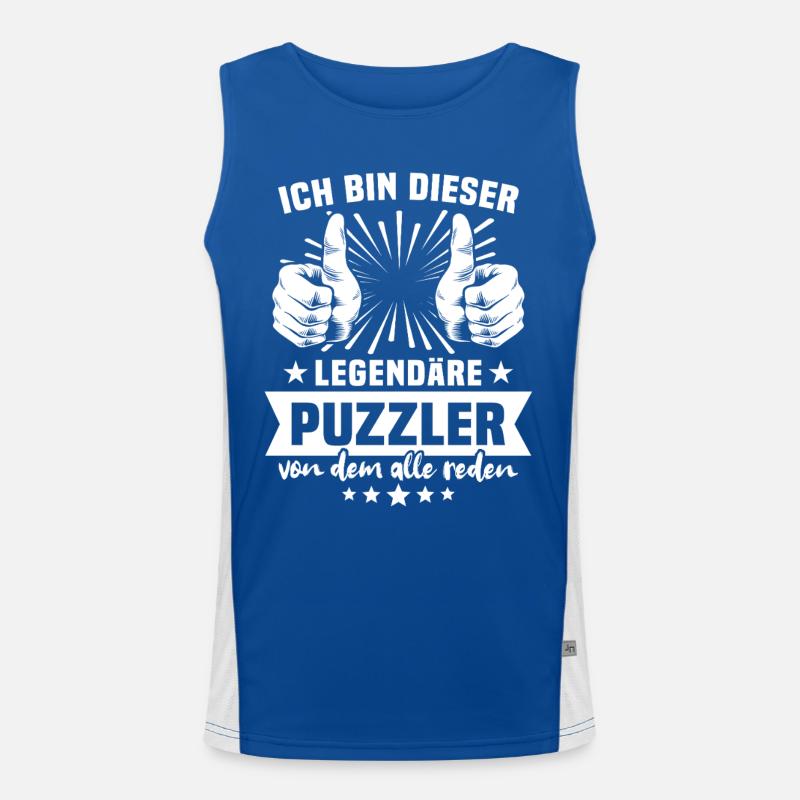 Puzzler Legende Funktionelles Kontrast-Tank Top für Männer 