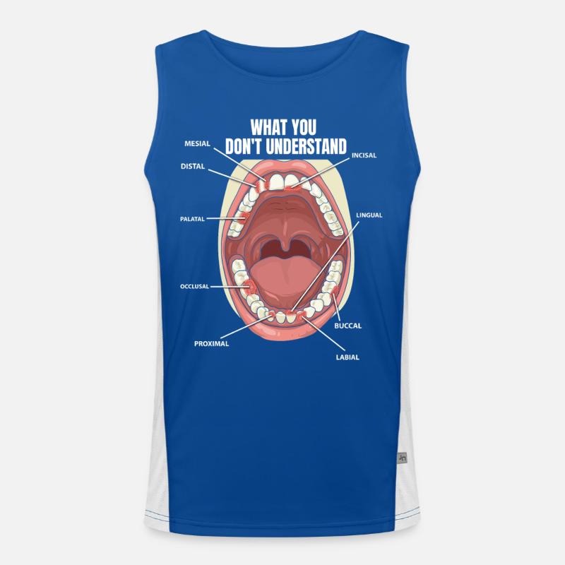 Teeth Surfaces Dental Assistant Dentist Men's Functional Contrast Tank Top 