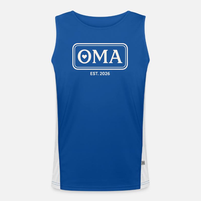 OMA EST. 2026 Stolze Großmutter Ankündigung Funktionelles Kontrast-Tank Top für Männer 