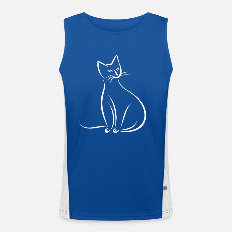 Dessin de chat Débardeur respirant contrasté Homme 