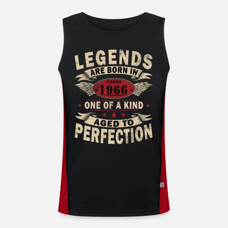 February 1966 - February 1966 Gift - Men's Functional Contrast Tank Top  - black/red