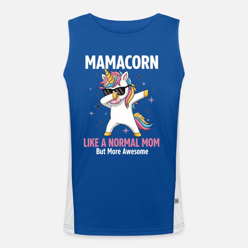 Mamacorn – Die coole Einhorn Mama Funktionelles Kontrast-Tank Top für Männer 