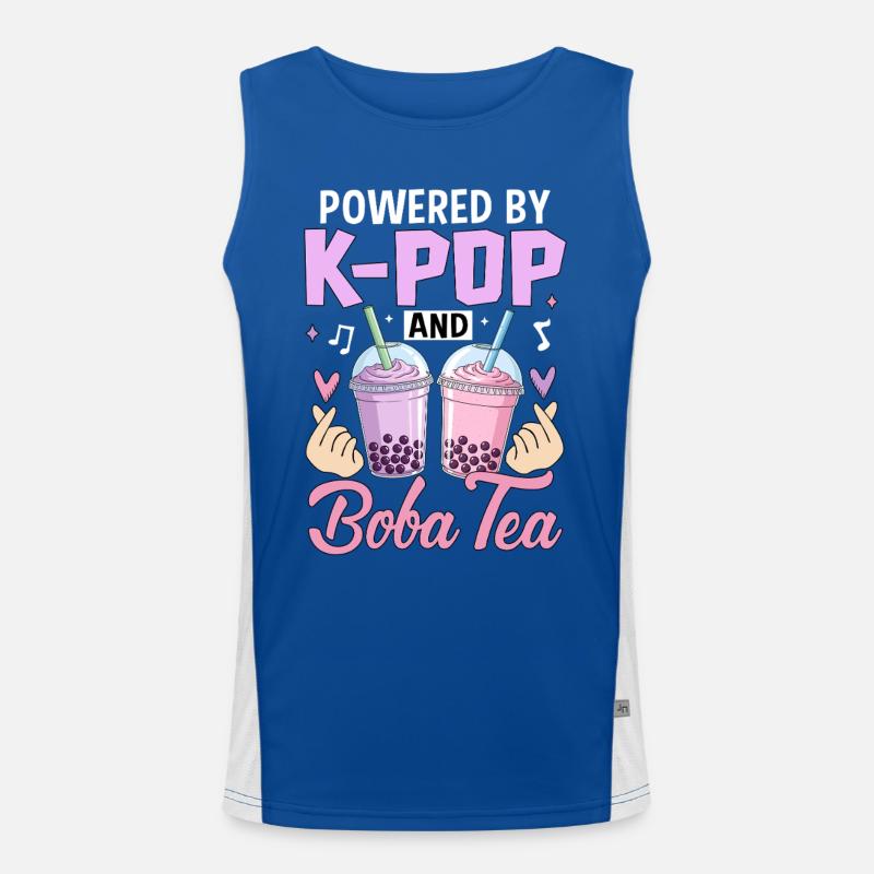 Propulsé par K Pop et Boba Tea Débardeur respirant contrasté Homme 