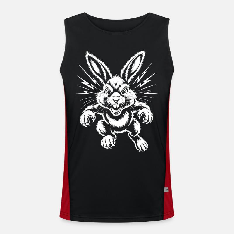 Aggressive Rabbit - Men's Functional Contrast Tank Top  - black/red