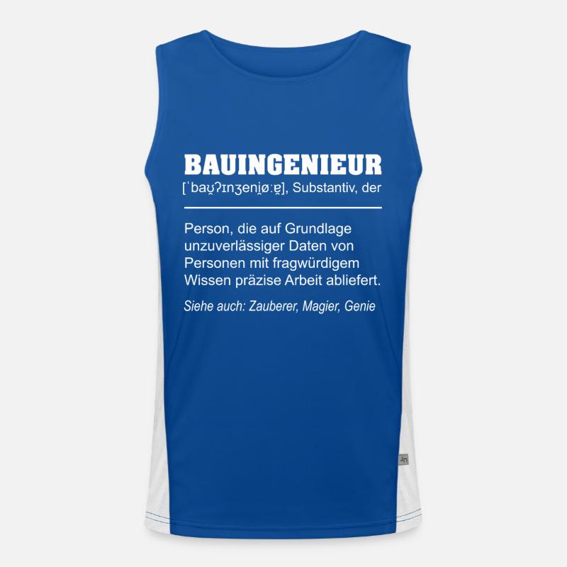 Civil Engineer Definition Funny Men's Functional Contrast Tank Top 