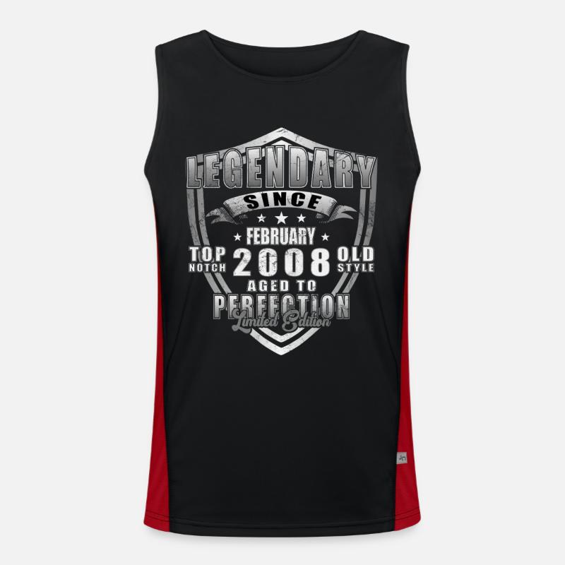 February 2008 Limited Edition - Men's Functional Contrast Tank Top  - black/red