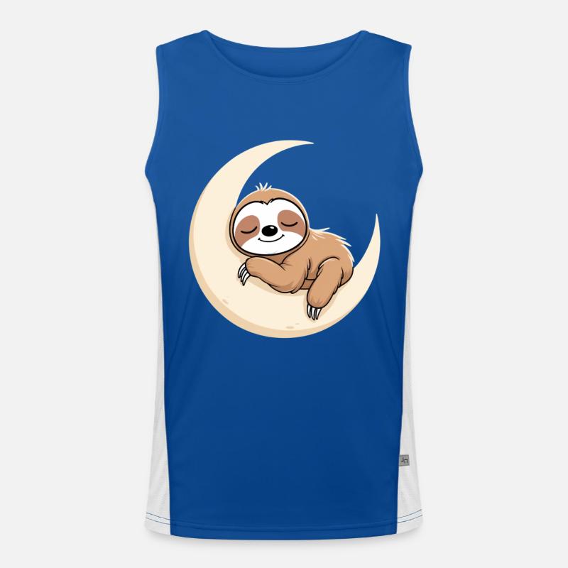 Mondschlaf Faultier Funktionelles Kontrast-Tank Top für Männer 