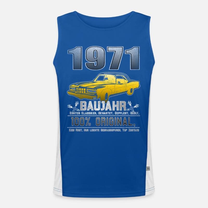 Original 1971 Retro 1971 Geburtstagsgeschenk Funktionelles Kontrast-Tank Top für Männer 