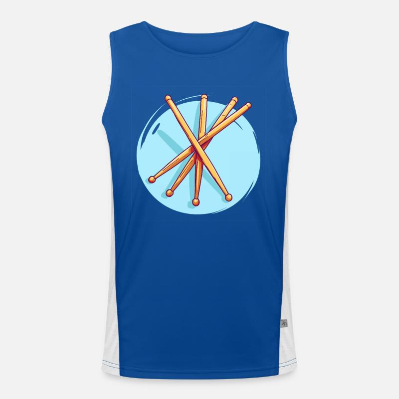 Drumsticks Drawing Men's Functional Contrast Tank Top 