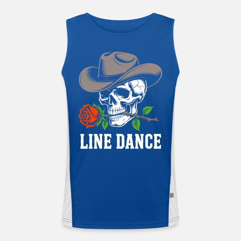 Western Schädel Rose Hut Line Dance Funktionelles Kontrast-Tank Top für Männer 