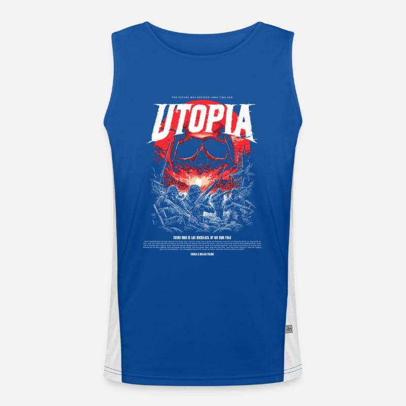 Utopia Crâne Rouge de Feu Débardeur respirant contrasté Homme 