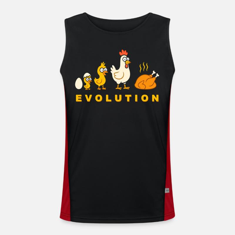 Evolution Poulet Poulet Poulet Drôle Débardeur respirant contrasté Homme 