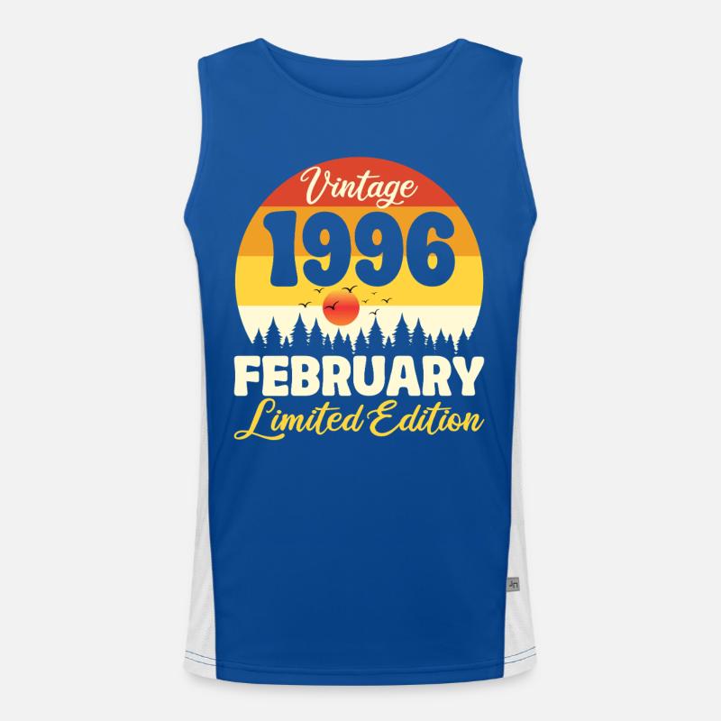 Geburtstag Februar 1996 Geschenk Vintage Limited Funktionelles Kontrast-Tank Top für Männer 