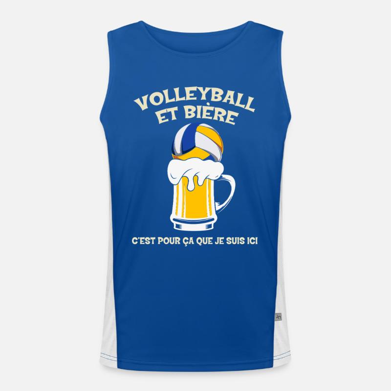 Volleyball und Bier, deshalb bin ich hier. Funktionelles Kontrast-Tank Top für Männer 