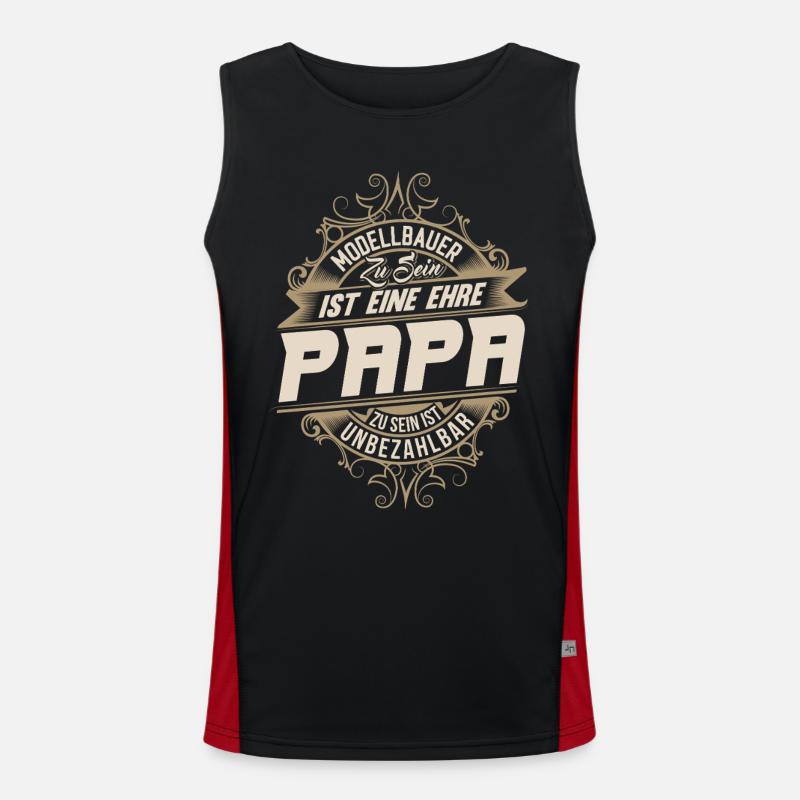 Model Maker Dad - Men's Functional Contrast Tank Top  - black/red