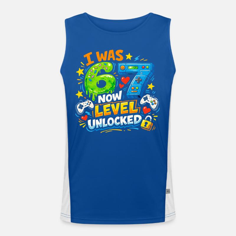 J’avais 6 ans maintenant niveau 7 débloqué 7e anniversaire Joueur 67 Débardeur respirant contrasté Homme 