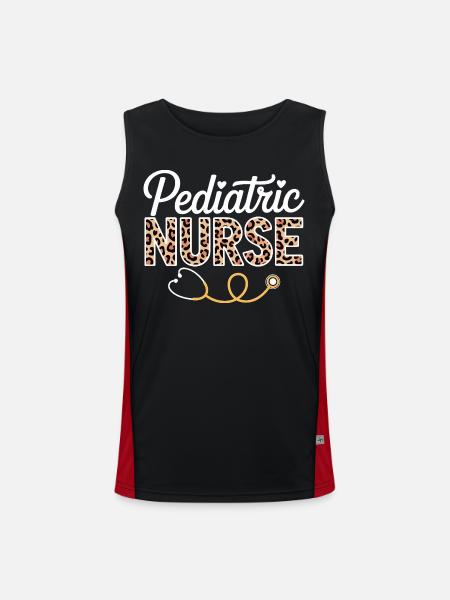 Pediatric Nurse Leopard - Men's Functional Contrast Tank Top - black/red