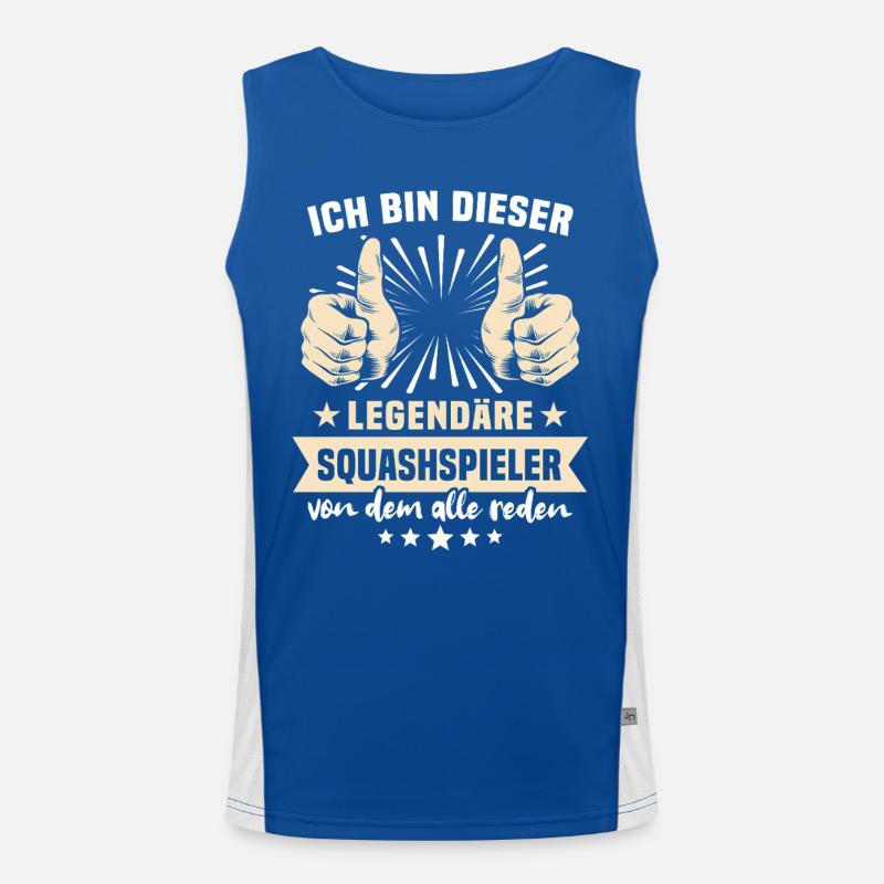 Squashspieler Sprüche Funktionelles Kontrast-Tank Top für Männer 