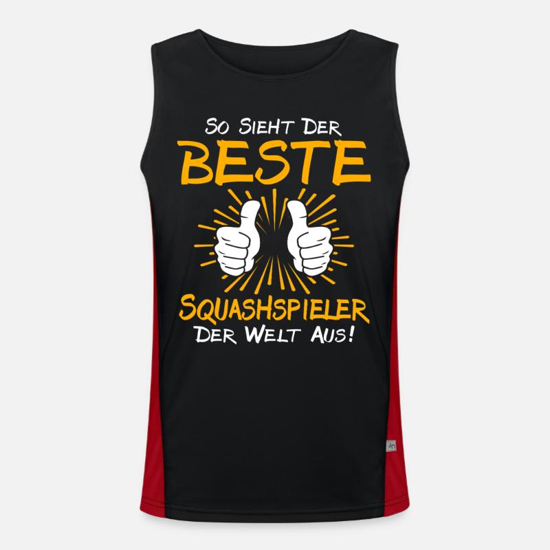Squash Player Gift Idea - Men's Functional Contrast Tank Top  - black/red