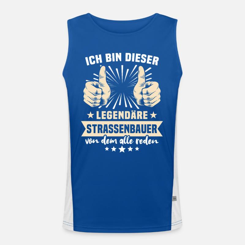 Strassenbauer Sprüche Funktionelles Kontrast-Tank Top für Männer 