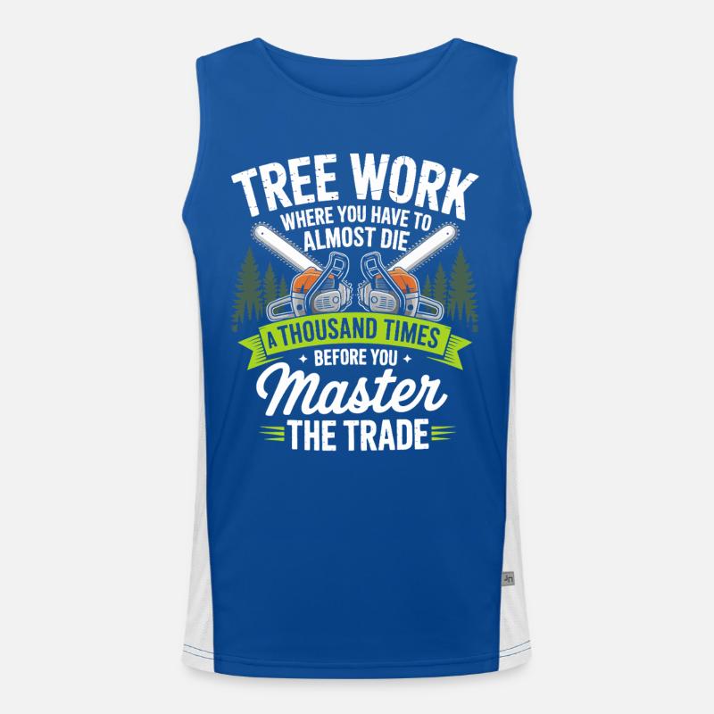 Championnat de la tronçonneuse dans la forêt Débardeur respirant contrasté Homme 