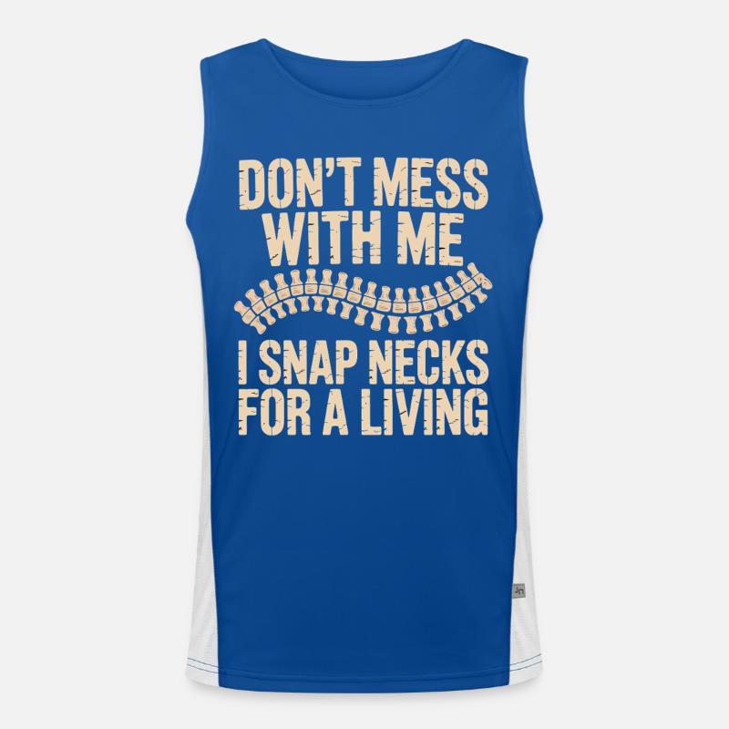 Dont Mess With Me Zip Neck Men's Functional Contrast Tank Top 