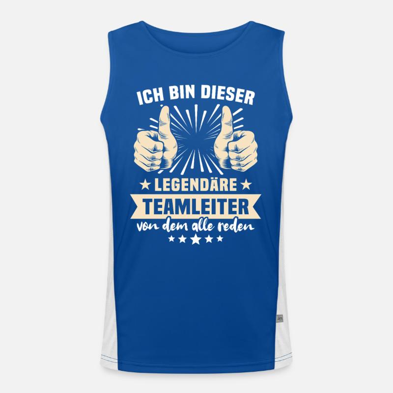 Teamleiter Sprüche Funktionelles Kontrast-Tank Top für Männer 
