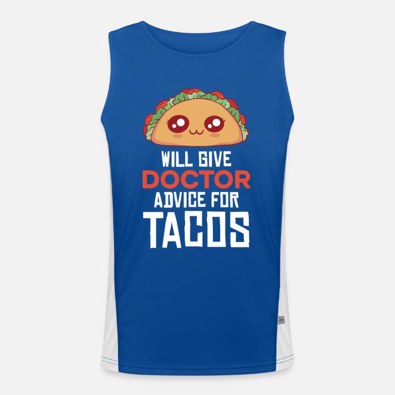 Taco Arzt: Ratschläge mit Würze Funktionelles Kontrast-Tank Top für Männer 