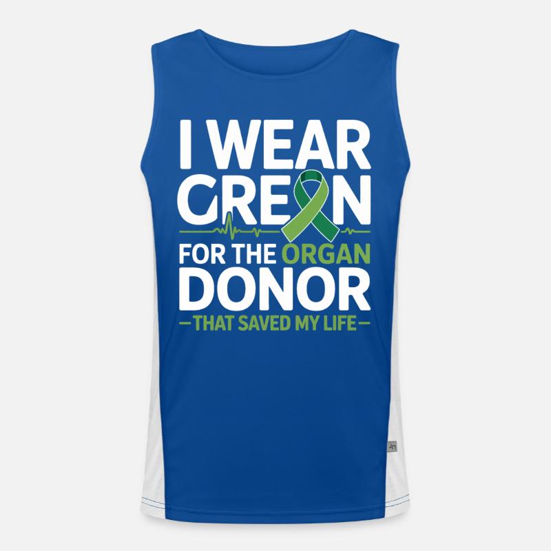 Grüne Organspende Lebensretter Funktionelles Kontrast-Tank Top für Männer 