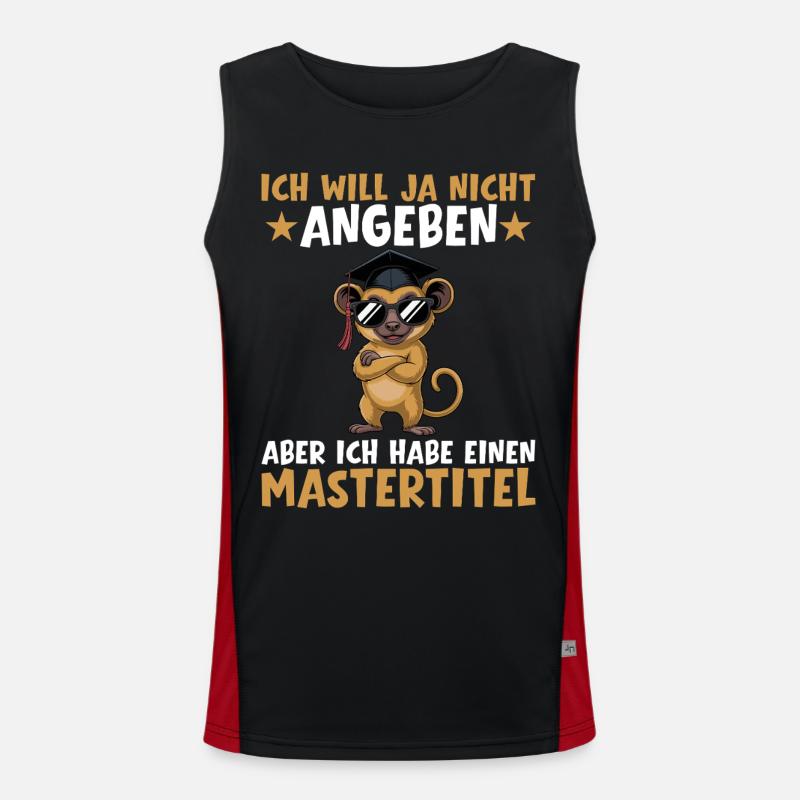 Master's degree passed Master's examination - Men's Functional Contrast Tank Top  - black/red