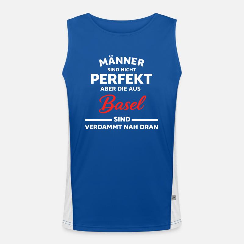Basel Männer Nicht Perfekt Spruch Funktionelles Kontrast-Tank Top für Männer 