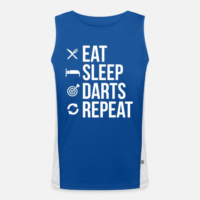 Eat Sleep Darts Repeat Débardeur respirant contrasté Homme 