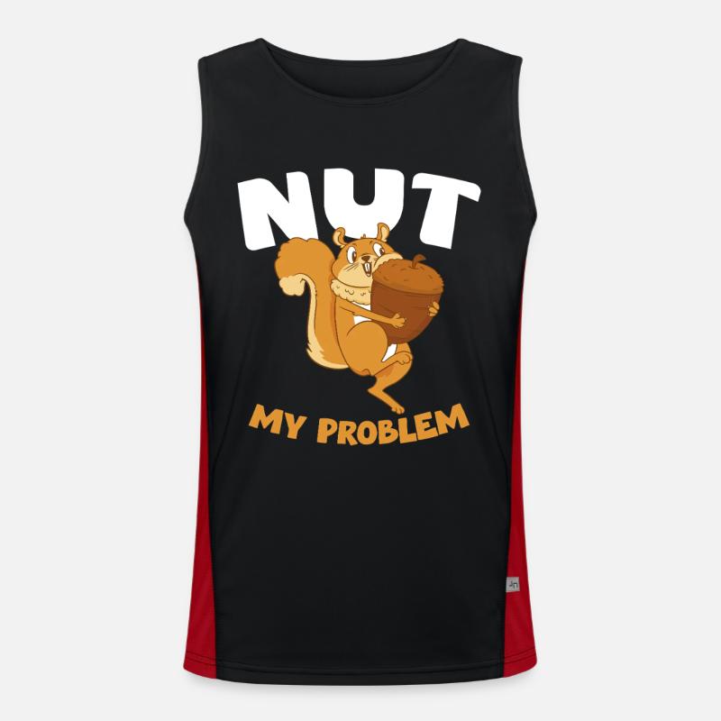 NUT MY PROBLEM Squirrel - Men's Functional Contrast Tank Top  - black/red