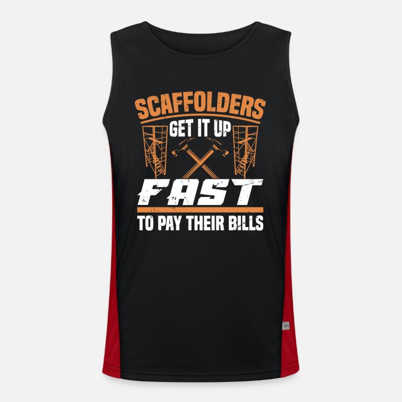  Scaffold Installer Set Platform Construction - Men's Functional Contrast Tank Top  - black/red